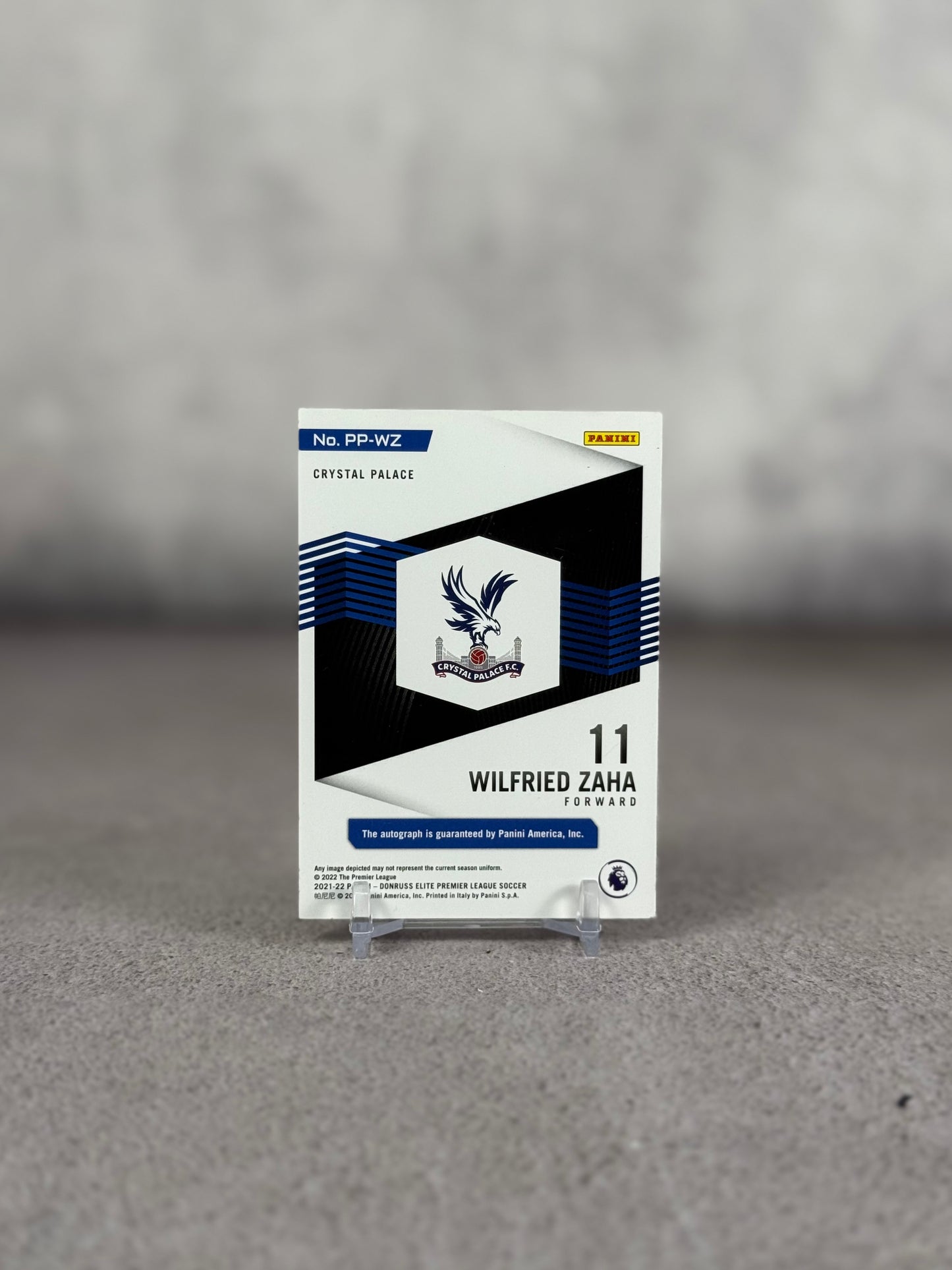 Tarjeta Wilfried Zaha Firmada 133/189 Donruss Elite Premier League 2022