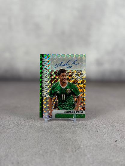 Tarjeta Carlos Vela Firmada Panini Prizm Road to World Cup Qatar 2022