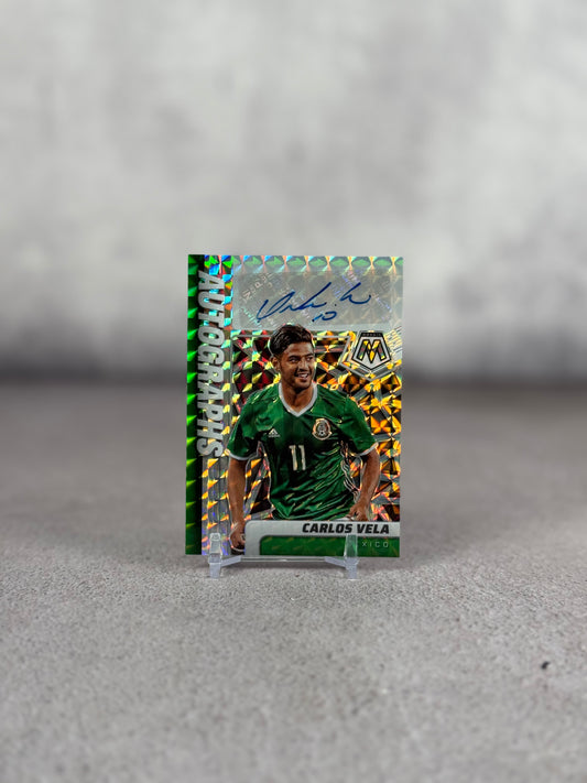 Tarjeta Carlos Vela Firmada Panini Prizm Road to World Cup Qatar 2022