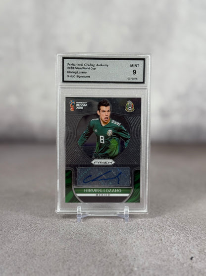 Tarjeta Hirving Lozano Firmada Panini Prizm World Cup 2018 Graded
