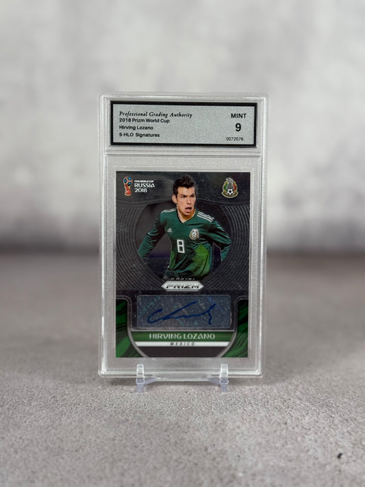Tarjeta Hirving Lozano Firmada Panini Prizm World Cup 2018 Graded