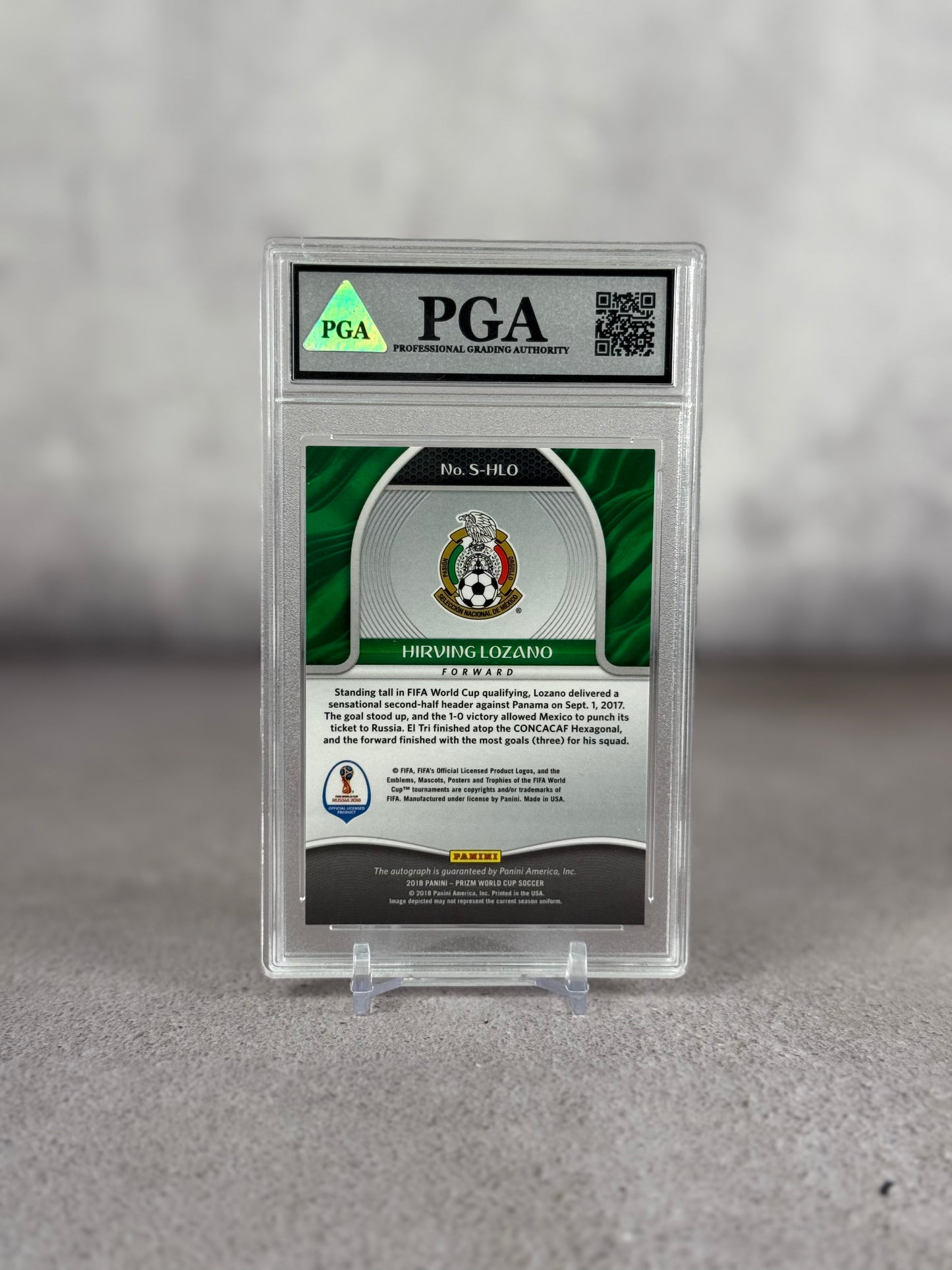 Tarjeta Hirving Lozano Firmada Panini Prizm World Cup 2018 Graded