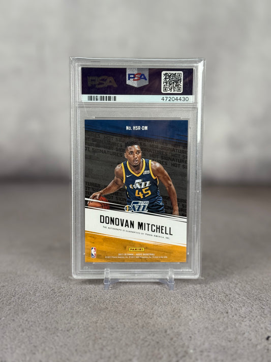Tarjeta Donovan Mitchell Rookie Autografiada NBA Hoops 2017 PSA 10