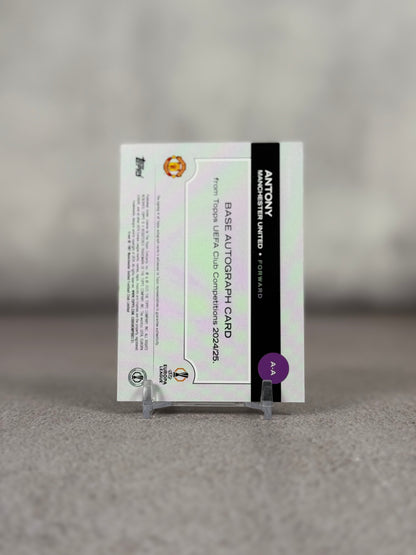 Tarjeta Topps UEFA firmada por Antony