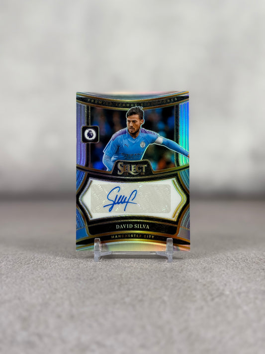 Tarjeta Panini Select firmada por David Silva