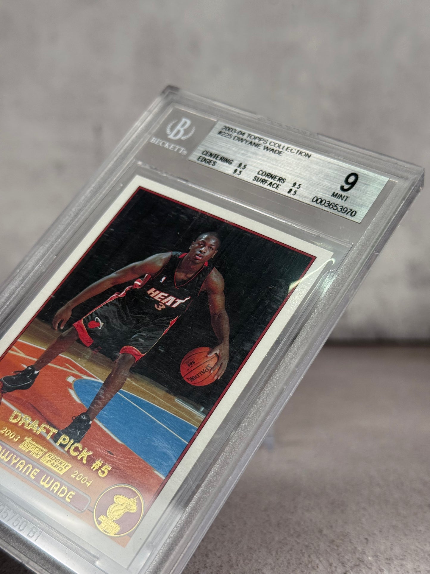 Tarjeta Topps Dwyane Wade Rookie Draft Pick Beckett 9