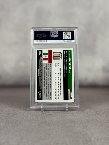 Tarjeta Randy Arozarena Topps WBC Gold Rainbow Foil PSA 10 03/50