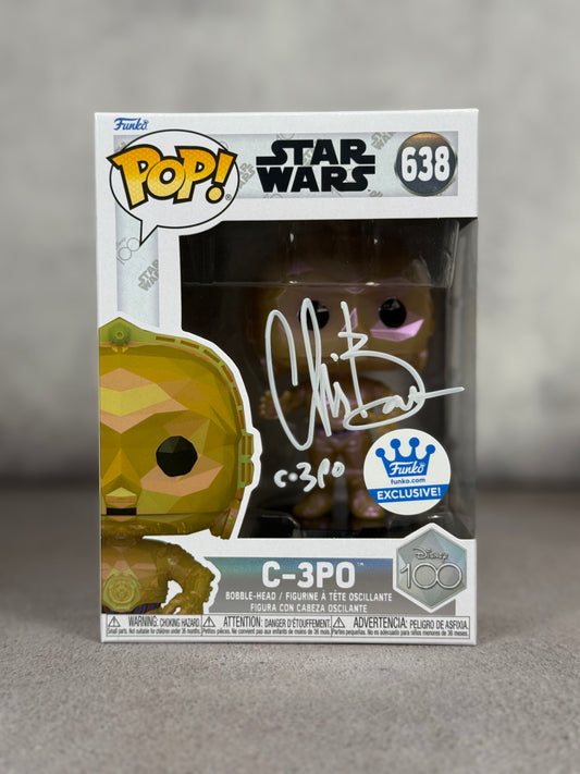 Funko Pop C3PO Star Wars firmado por Chris Bartlett JSA
