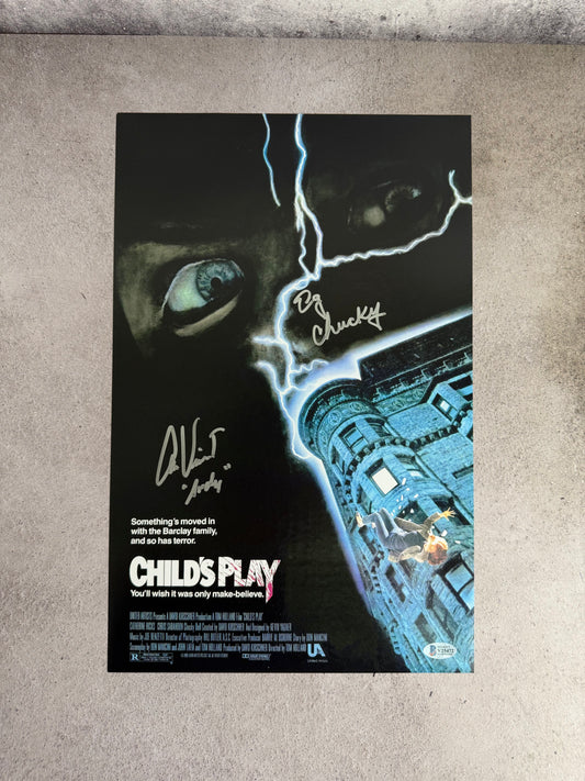 Poster Chucky firmado por Alex Vincent Ed Gale Beckett