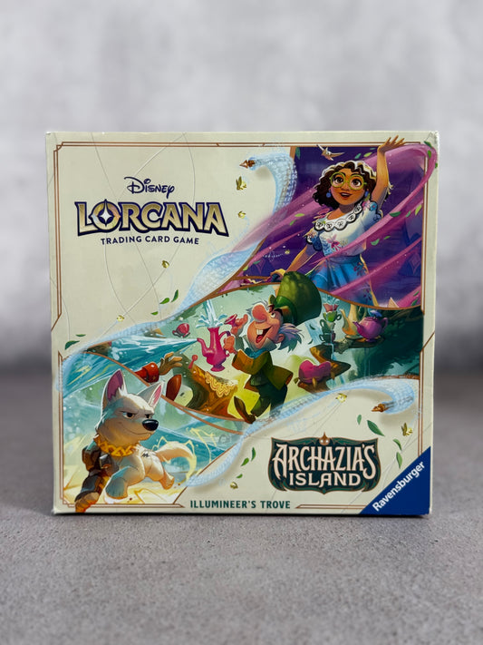 Caja Disney Lorcana Illumineer’s Trove Archazia’s Island sellada