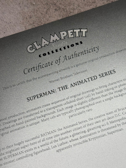 Arte original de producción de la serie animada Superman The Animated Series de 1996