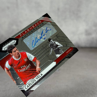 Tarjeta Carlos Vela Flashback Autograph Panini Prizm