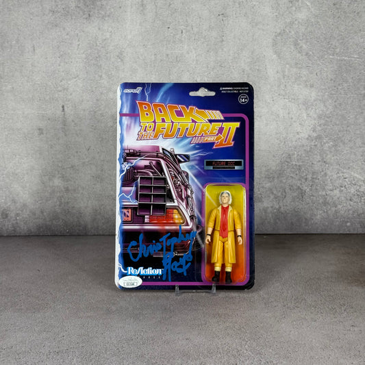 Figura Dr Emmett Brown firmada por Chistopher Lloyd