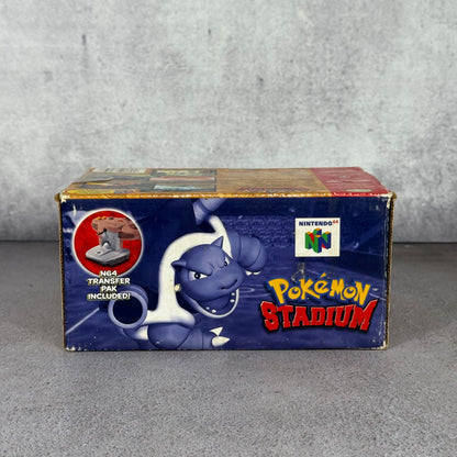 Pokemon Stadium N64 original completo en caja (Transfer Pack 2000) Blockbuster Exclusive