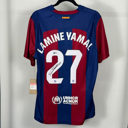 Jersey Barcelona firmada por Lamine Yamal