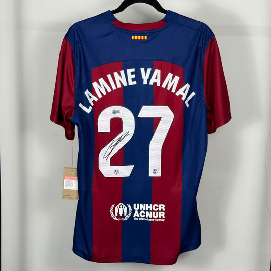Jersey Barcelona firmada por Lamine Yamal