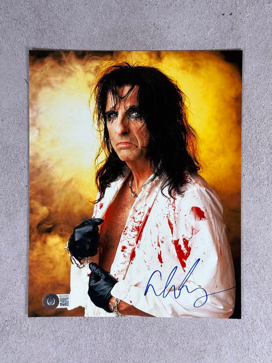 Alice Cooper – Fotografía firmada con certificación Beckett