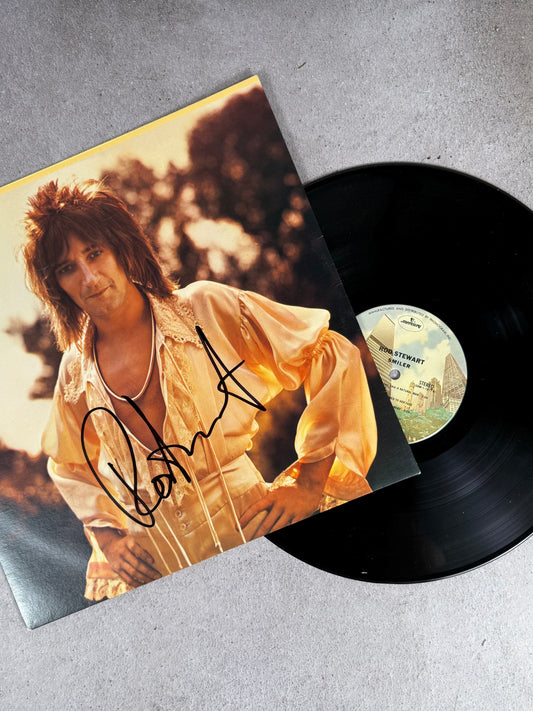 Rod Stewart Smiler – Vinilo firmado con certificación Beckett