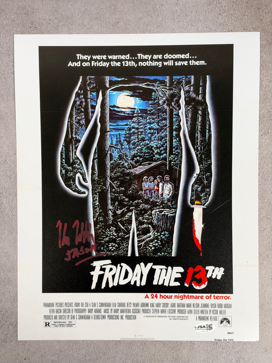 Póster Jason Voorhees Viernes 13 firmado por Kane Hodder – JSA