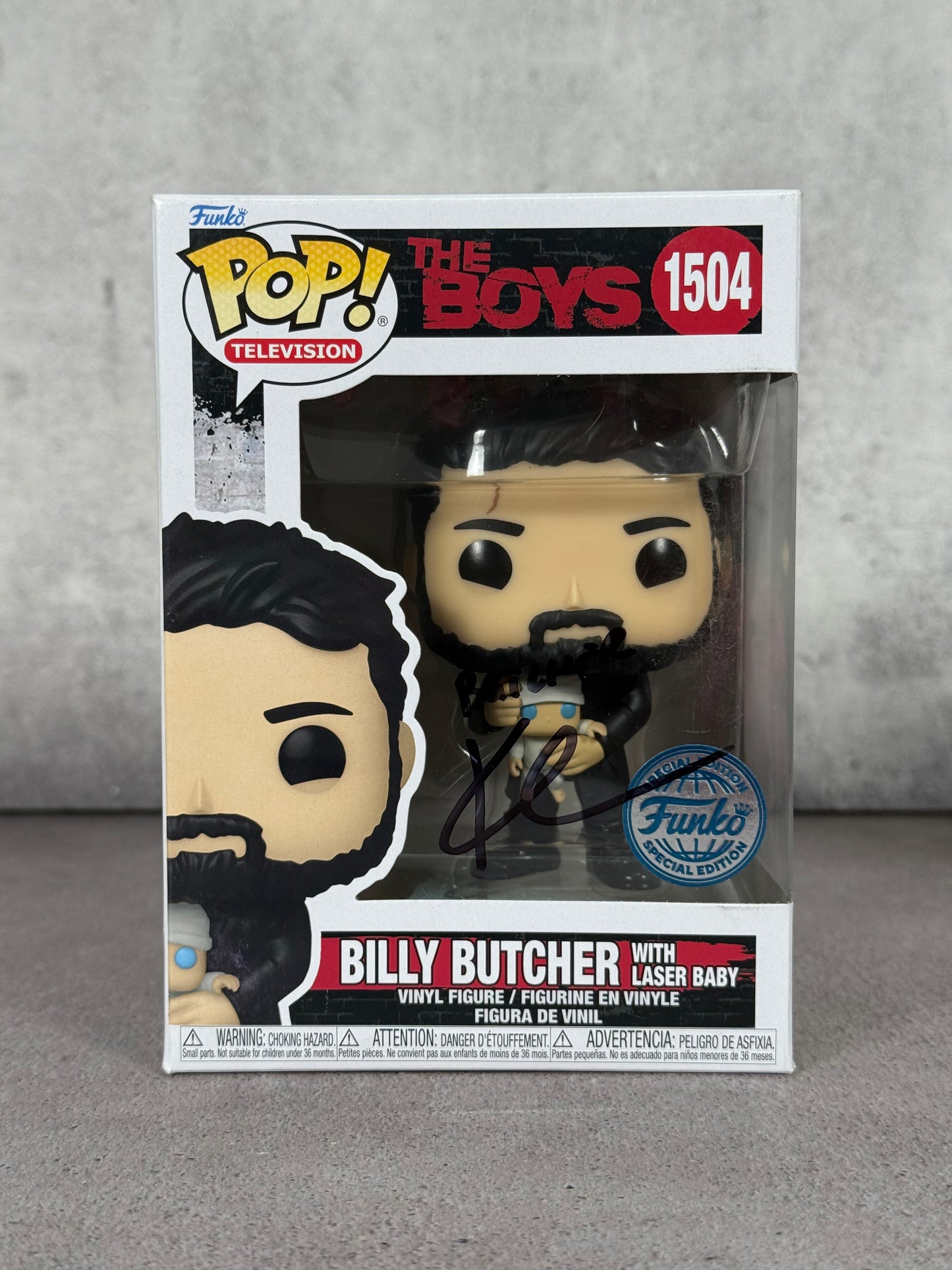 Funko Billy Butcher firmado por Karl Urban (JSA)
