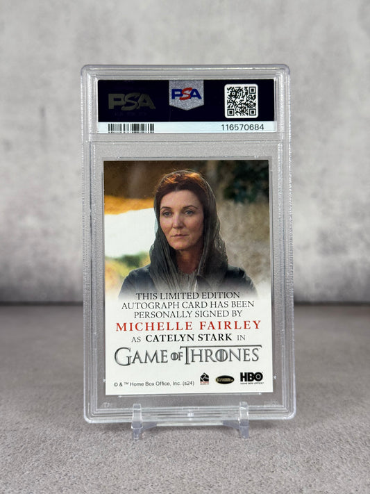 Tarjeta Game of Thrones - Catelyn Stark firmada por Michelle fairley PSA 9