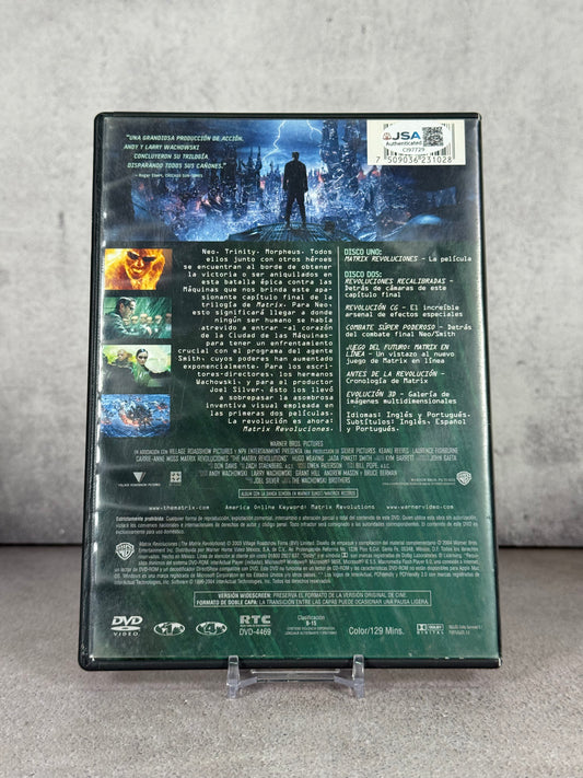 DVD original Matrix Revoluciones firmado por Laurence Fishburne (Morpheus) (JSA)