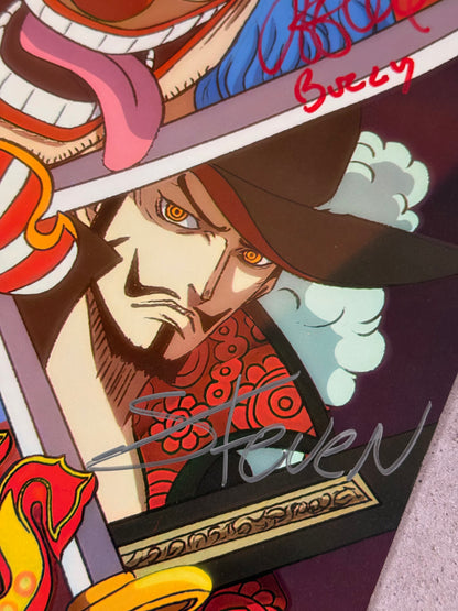 Poster Crossguild One Piece firmado por John Ward y Jeff ward (JSA)