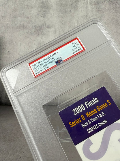 Boleto real NBA finals 2000 game 6 firmado por Shaq