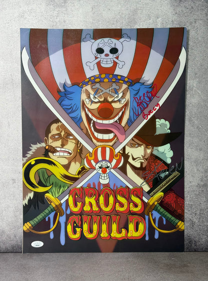 Poster Crossguild One Piece firmado por John Ward y Jeff ward (JSA)