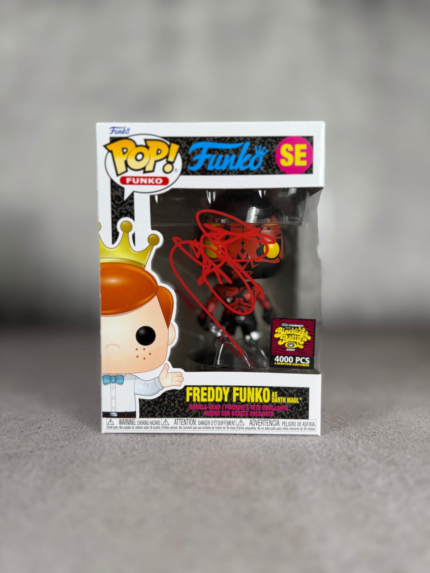 Freddy Funko Darth Maul Fundays firmado por Ray Park JSA