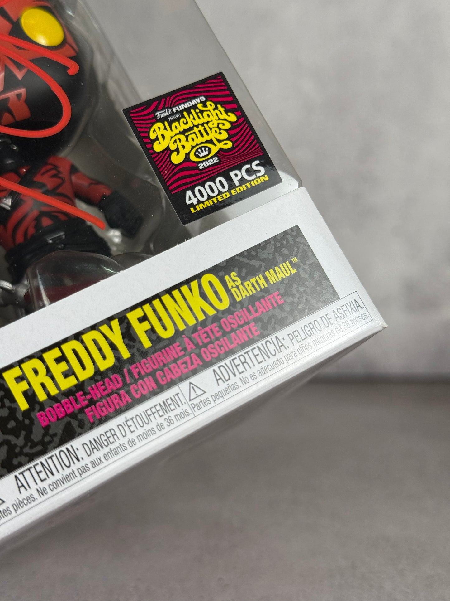 Freddy Funko Darth Maul Fundays firmado por Ray Park JSA