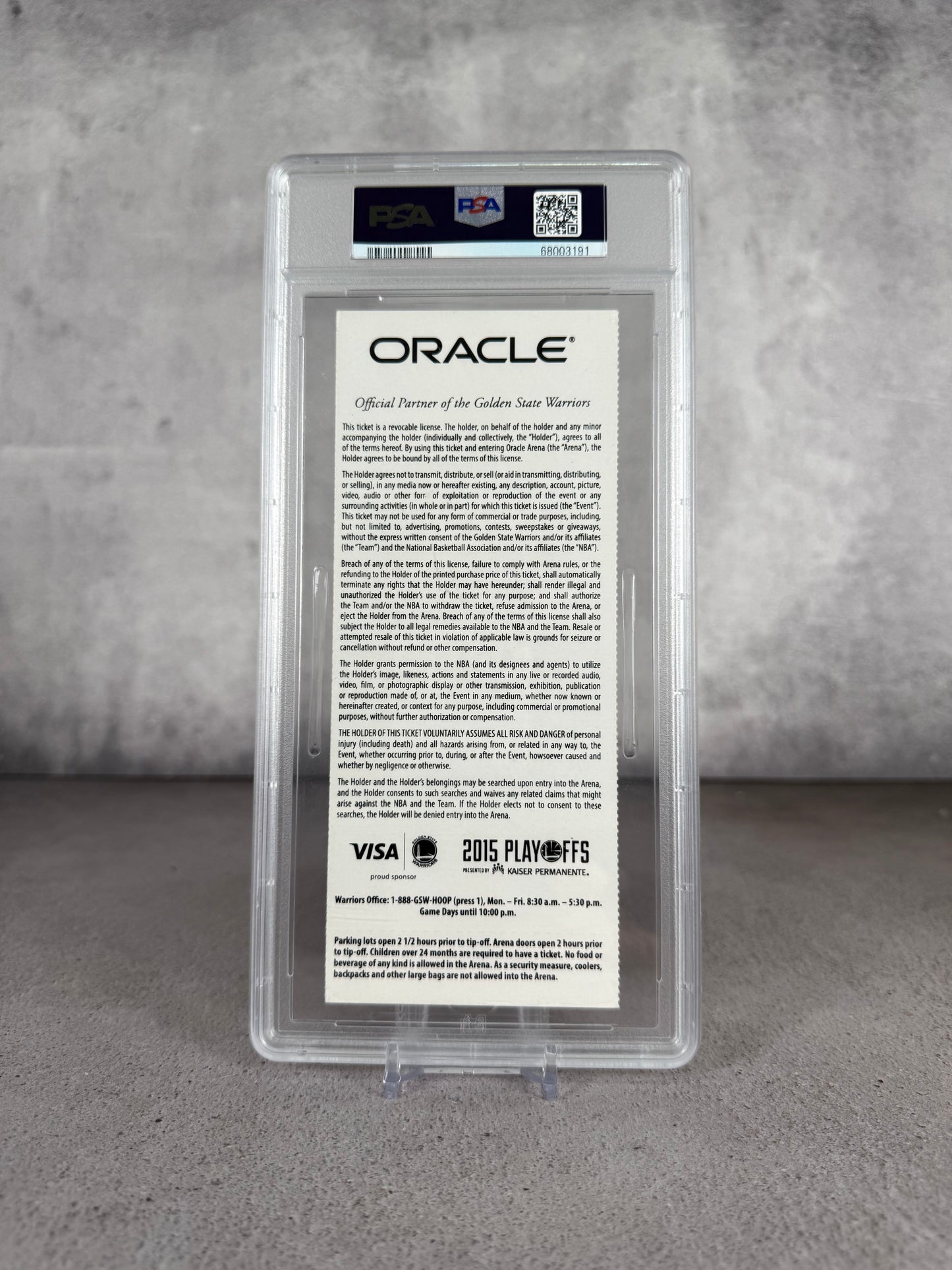 Boleto NBA Finals 2015 Debut Steph Curry PSA 5 firmado
