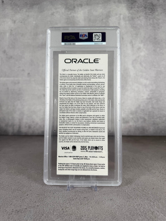 Boleto NBA Finals 2015 Debut Steph Curry PSA 5 firmado