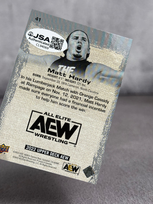 Tarjeta WWE firmada por Matt Hardy JSA