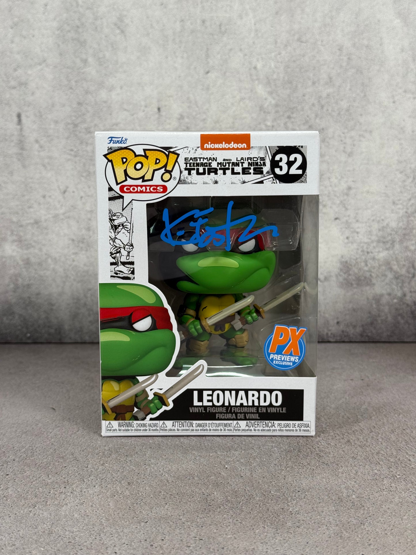 Funko Pop! Leonardo PX Previews – Firmado por Kevin Eastman (JSA)