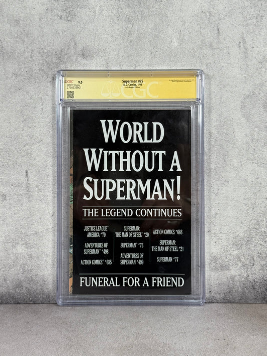 Superman #75 (1993) Death of Superman – CGC 9.0 – Firmado por Dan Jurgens