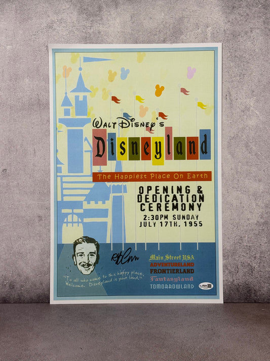 Poster Disneyland Firmado por Bob Gurr (Daño) – JSA