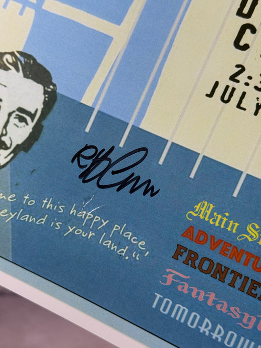 Poster Disneyland Firmado por Bob Gurr (Daño) – JSA