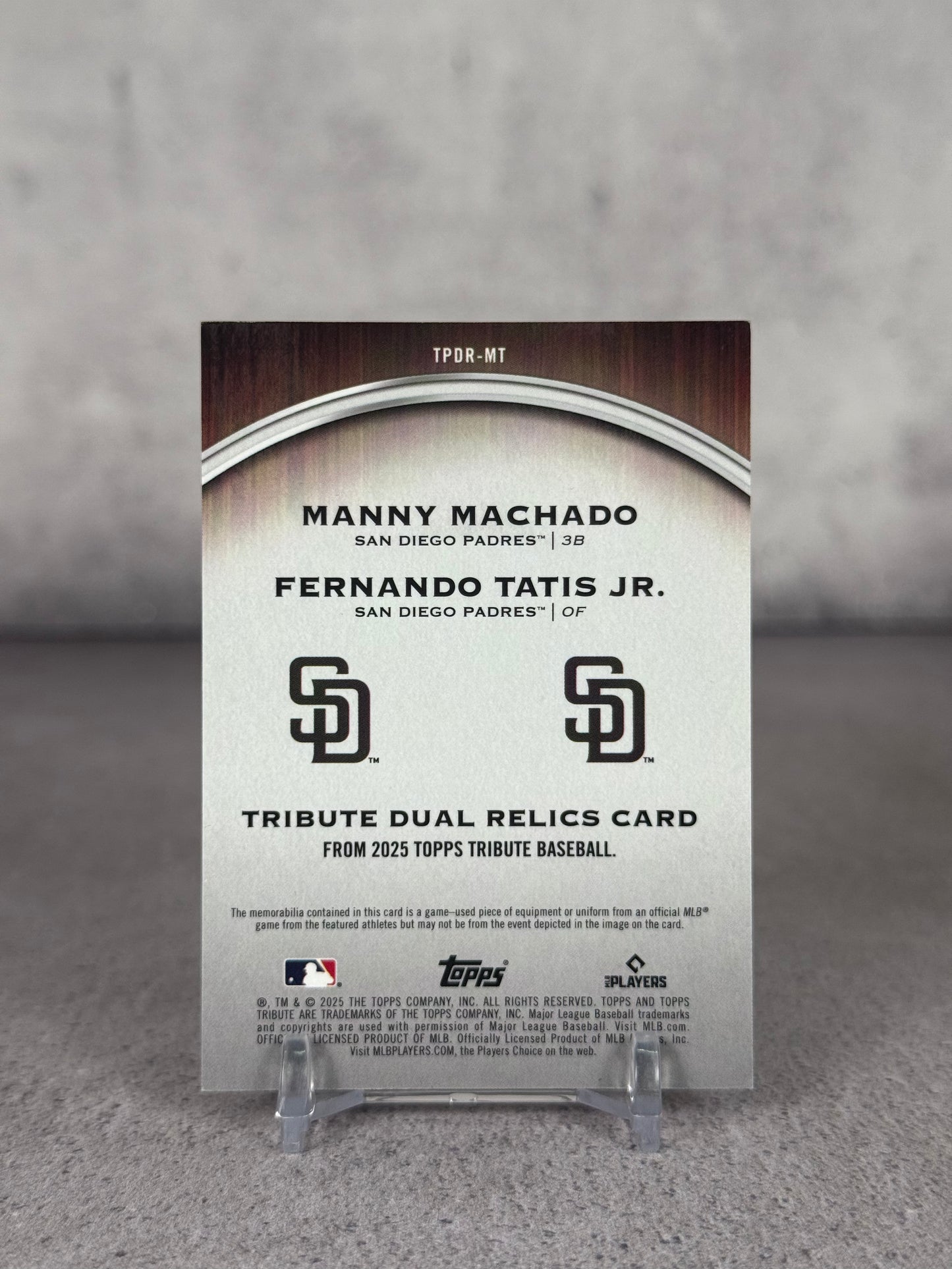 Machado & Tatis Jr Dual Relics Game Used 97/199 – Topps Tribute