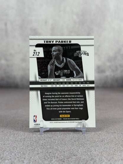 Tarjeta Panini Prizm Legends Tony Parker 104/149 numerada