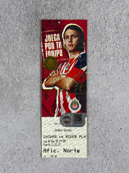 Boleto Chivas vs River Plate Copa Sudamericana 2008 Firmado por Omar Arellano | SWAU