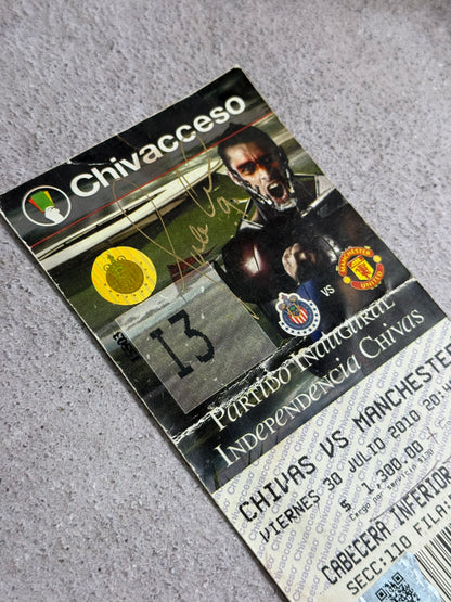Boleto Inauguración Estadio Omnilife 2010 Chivas vs Manchester United Firmado por Omar Arellano | SWAU