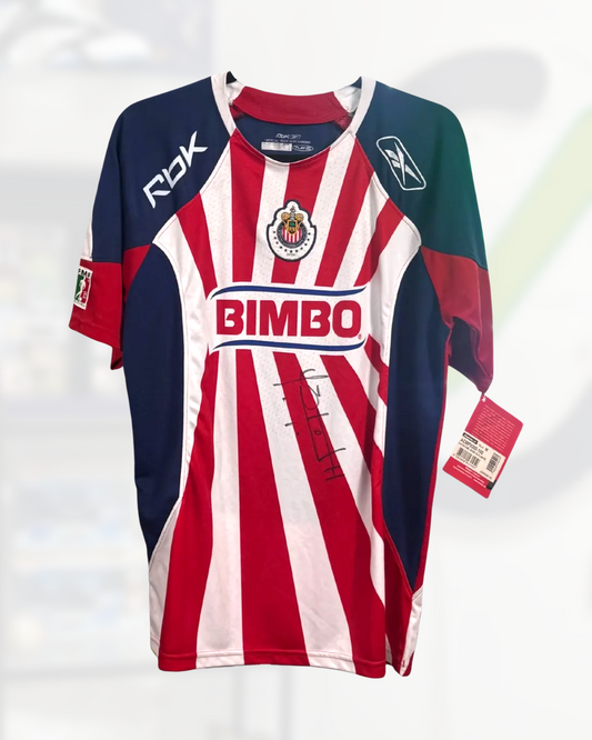 Jersey Chivas retro 2006 con etiqueta firmado por Bofo Bautista | Certificado SWAU